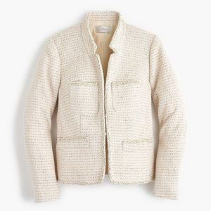J.CREW METALLIC TWEED / CREAM JACKET - SIZE 2
